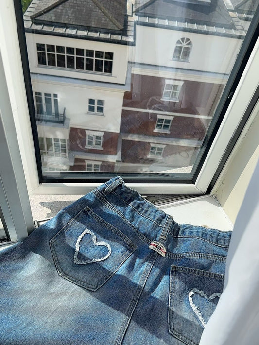 MS50812 Heart shape denim pants