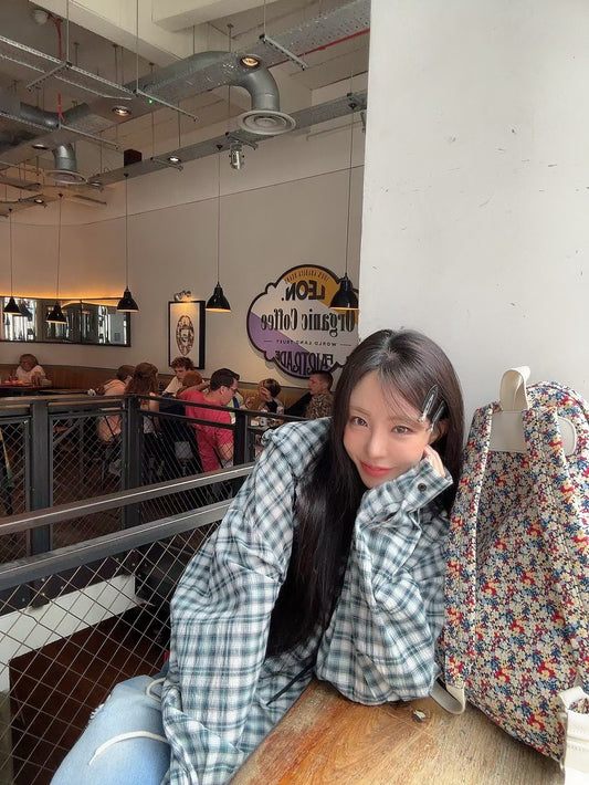 MS50813 Checked hoodie outer