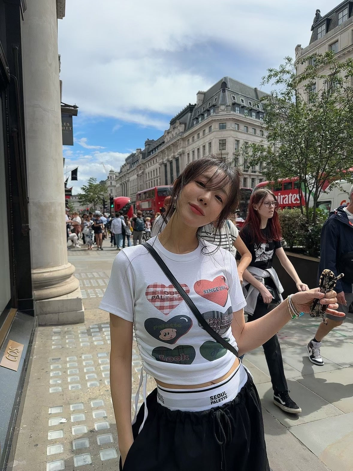 MS50817 Heart trim crop tee