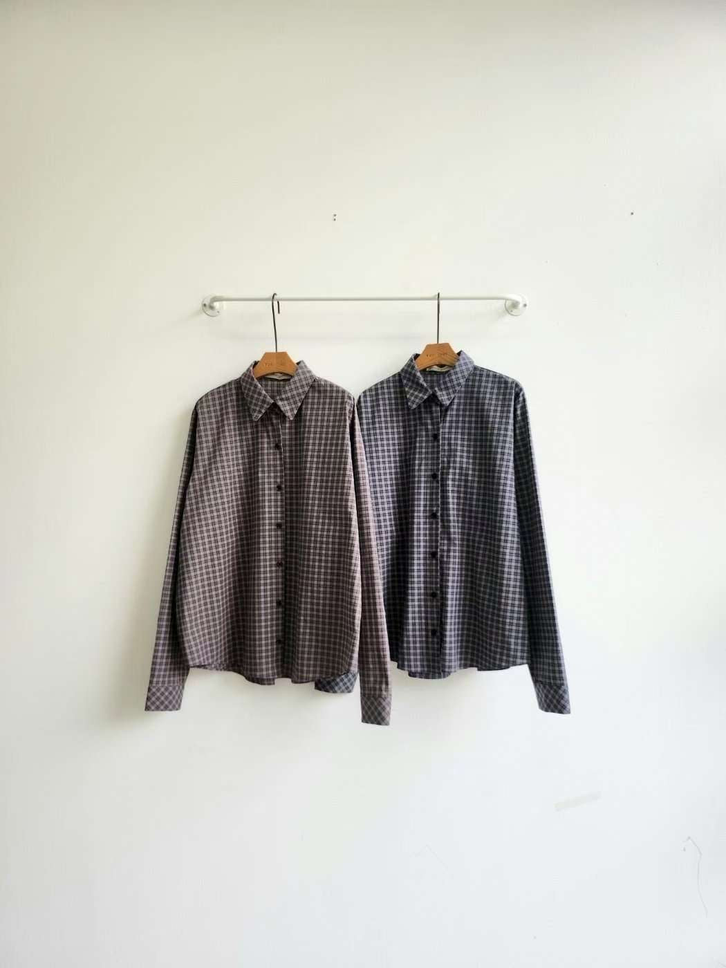 MS50825 Vintage checked blouse