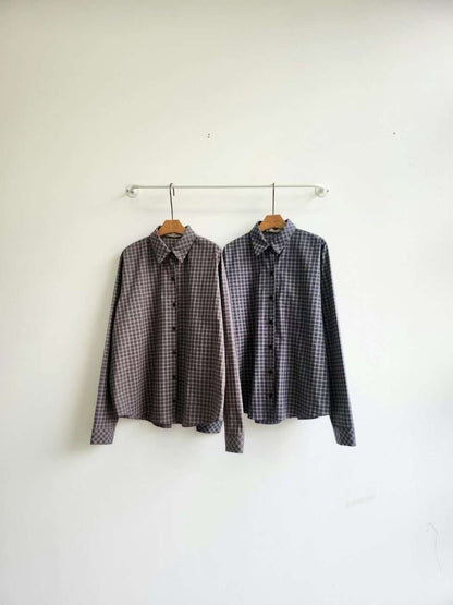 MS50825 Vintage checked blouse