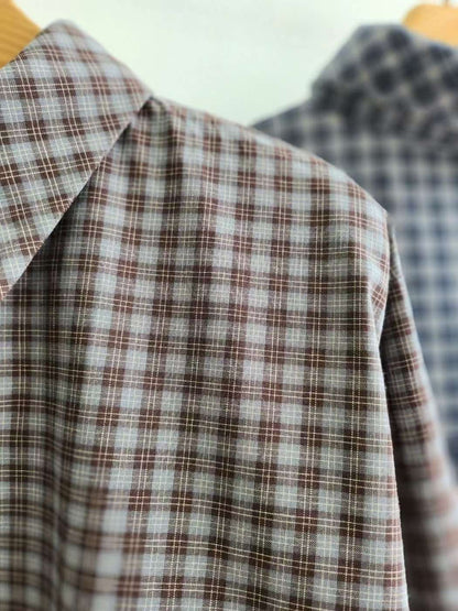 MS50825 Vintage checked blouse