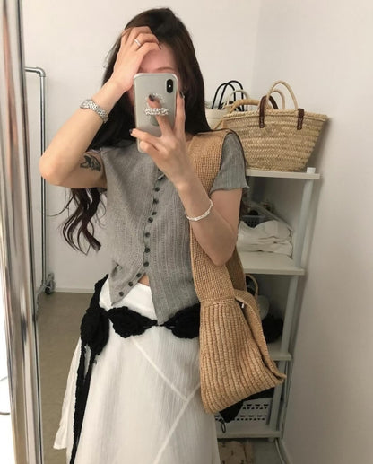 MS50824 Quinn short sleeve knit top