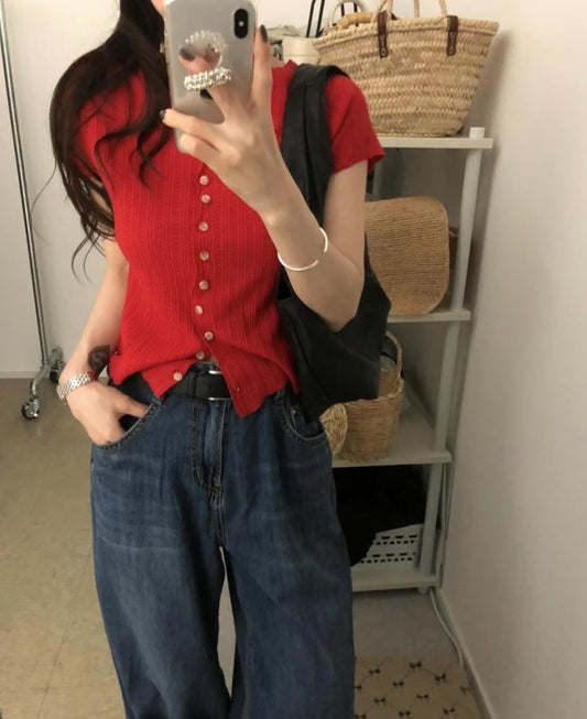 MS50824 Quinn short sleeve knit top