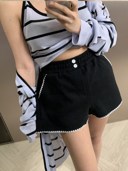 MS50822 Drawstring high waist shorts