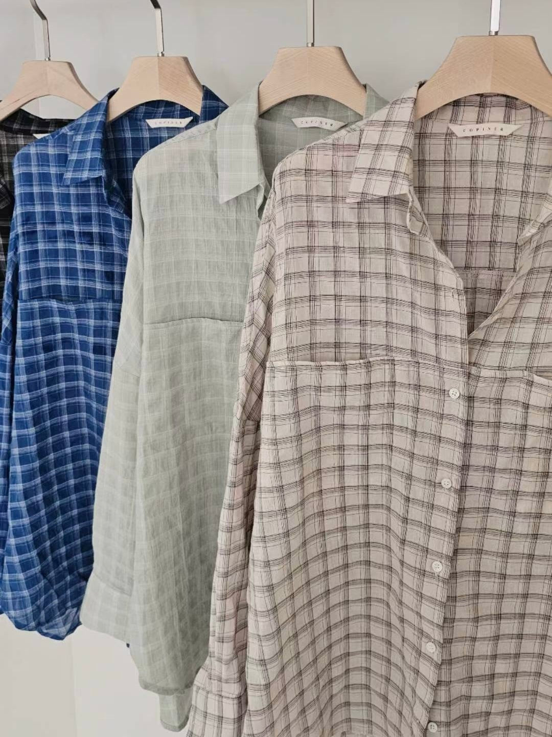 MS50834 Signature lattice wrinkled blouse
