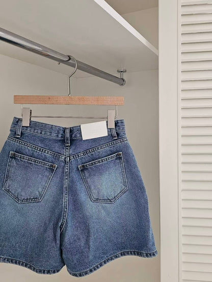 MS50836 Mid length denim shorts