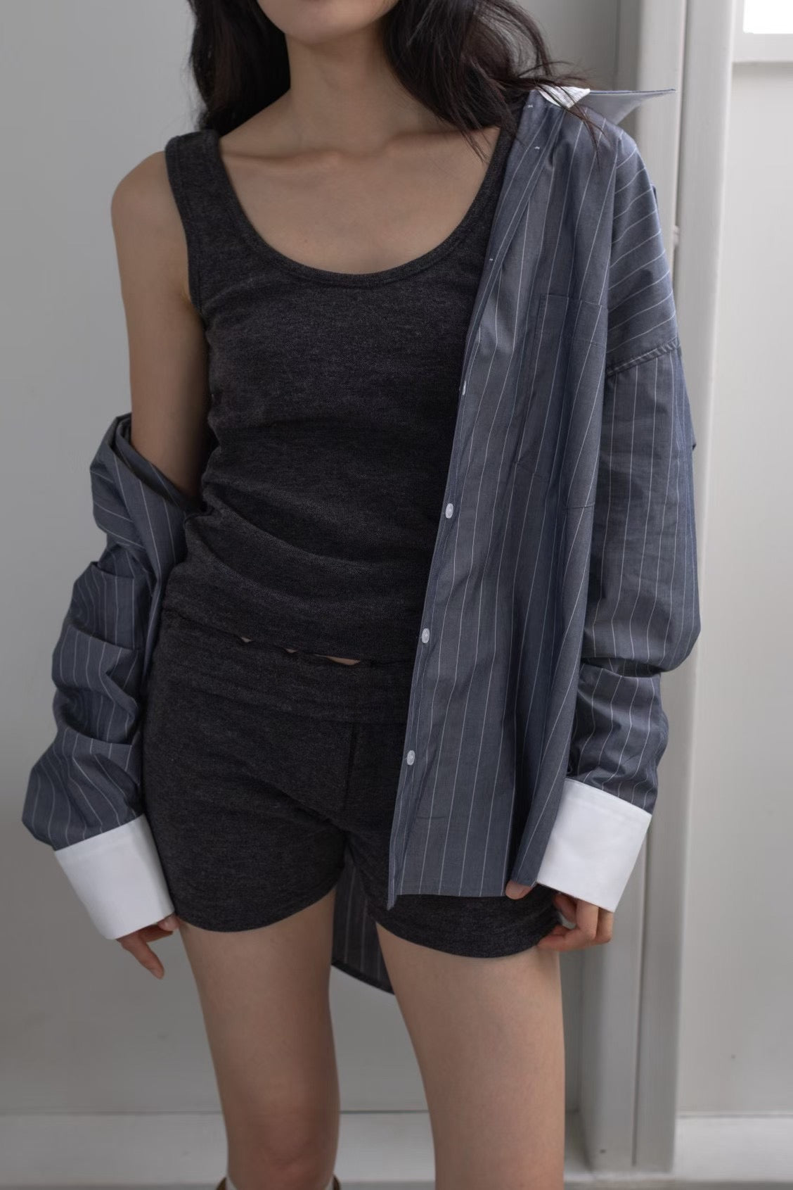 MS50833 Classic oversized stripes blouse