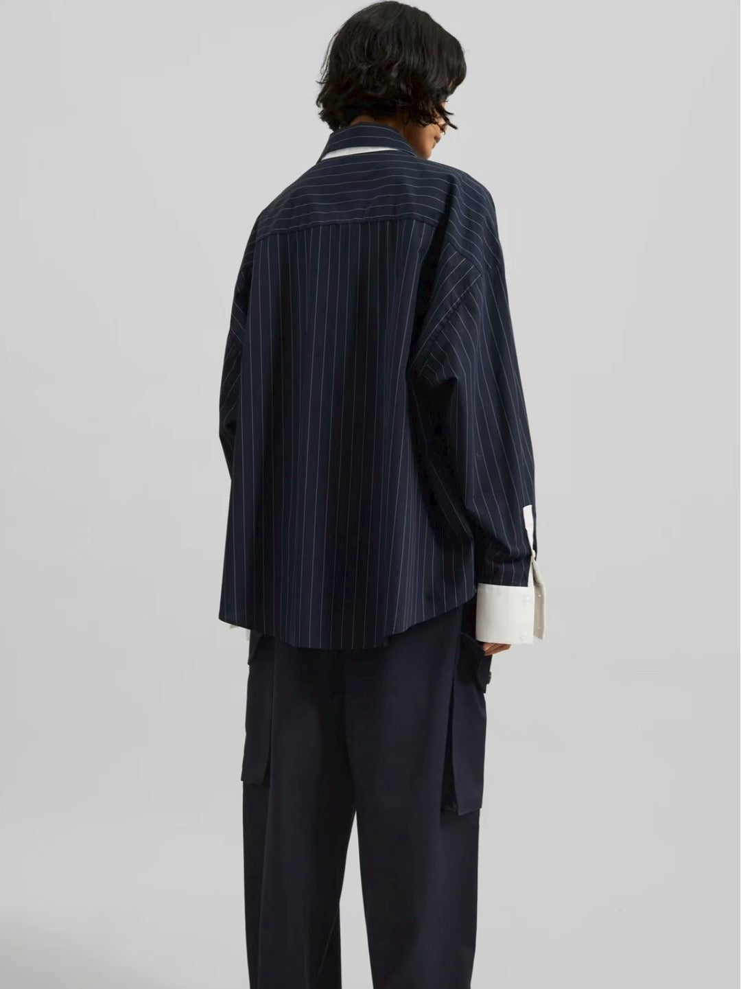 MS50833 Classic oversized stripes blouse