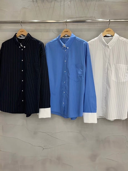 MS50833 Classic oversized stripes blouse
