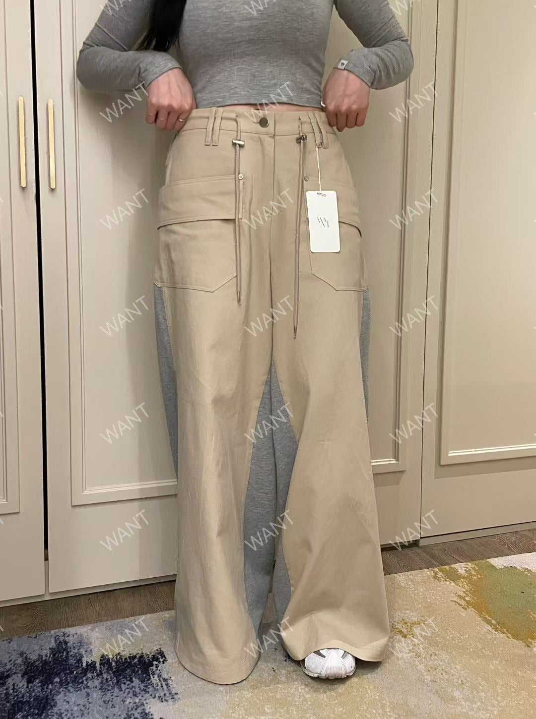 MS50845 Street style drawstring trousers