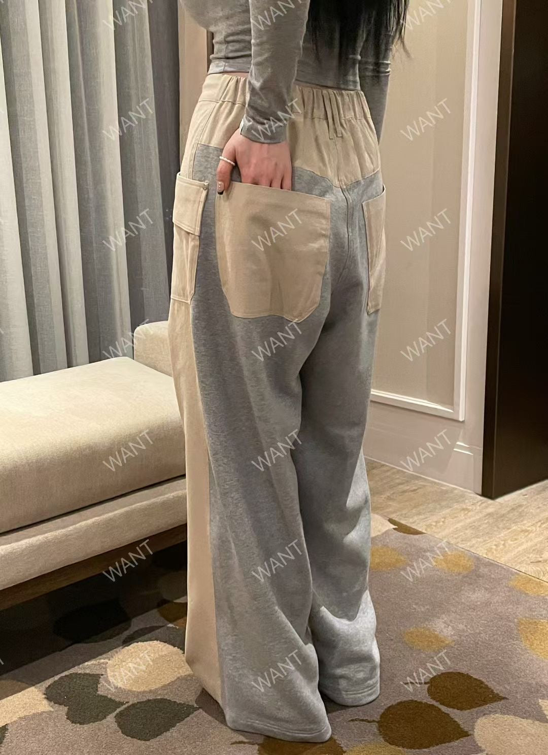 MS50845 Street style drawstring trousers