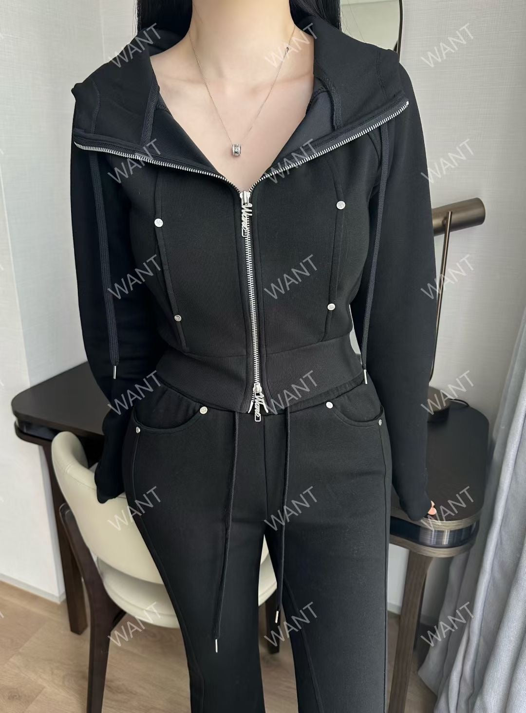 MS50851 Emilie crop hoodie