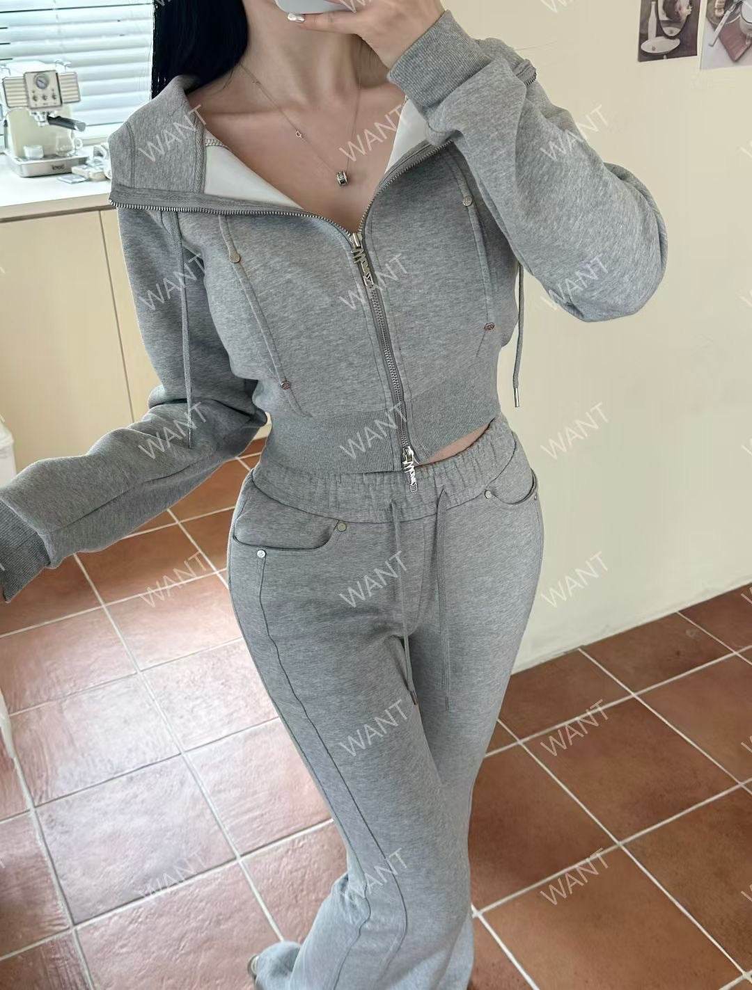 MS50851 Emilie crop hoodie
