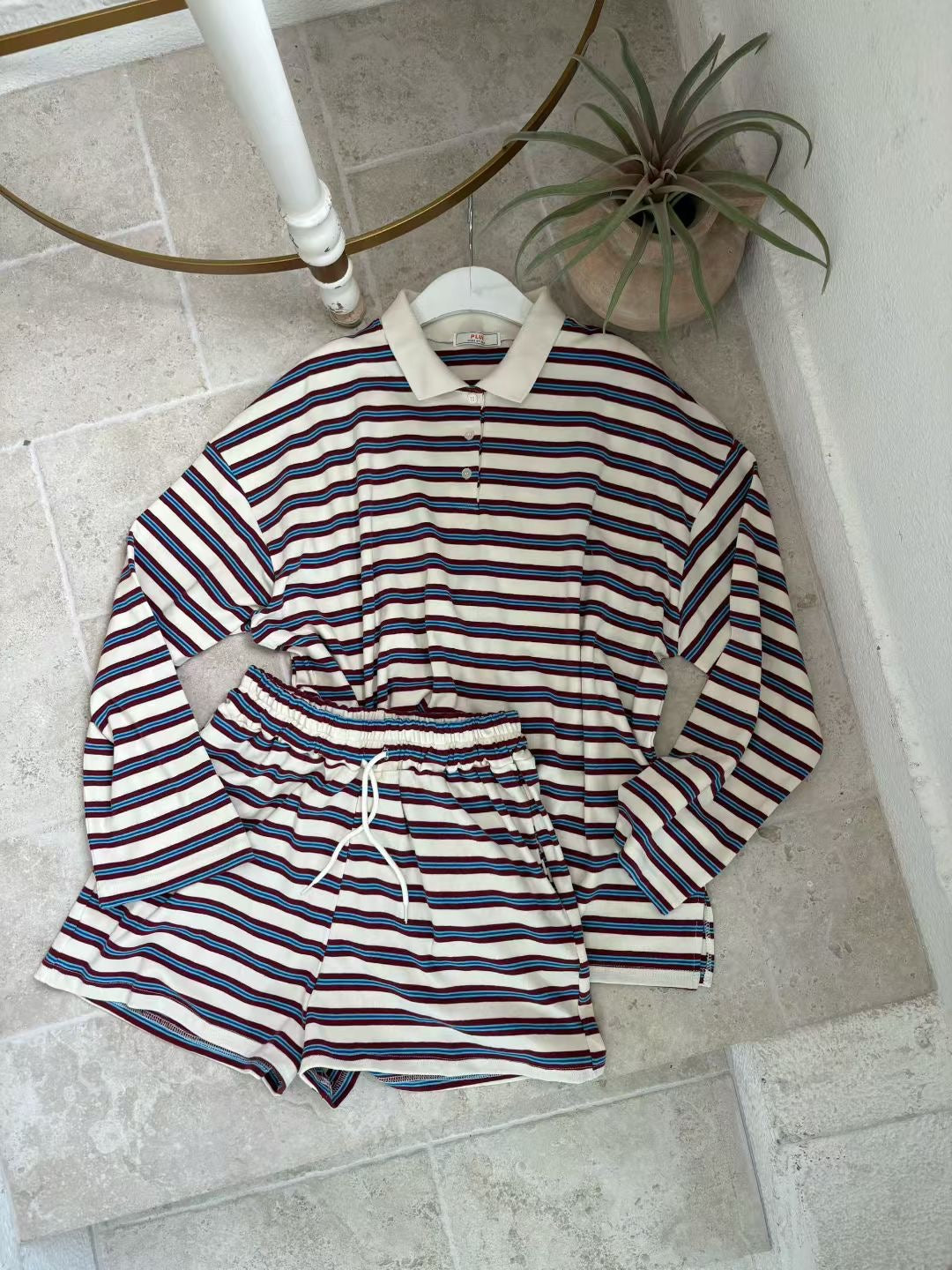 MS50863 Mix color stripes comfort set