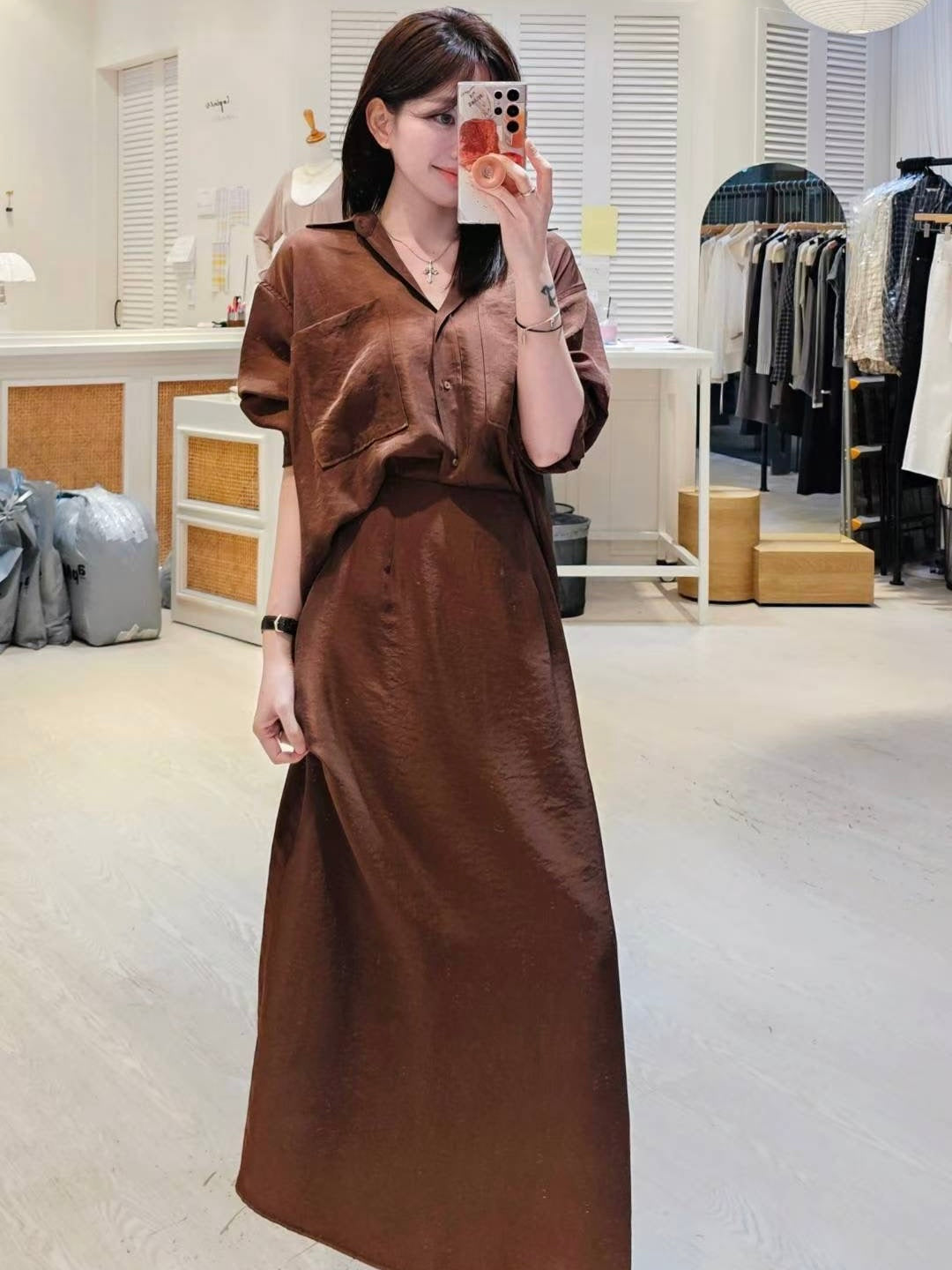 MS50904 Luxe satin blouse