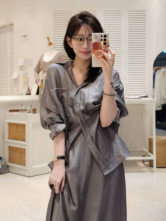 MS50904 Luxe satin blouse