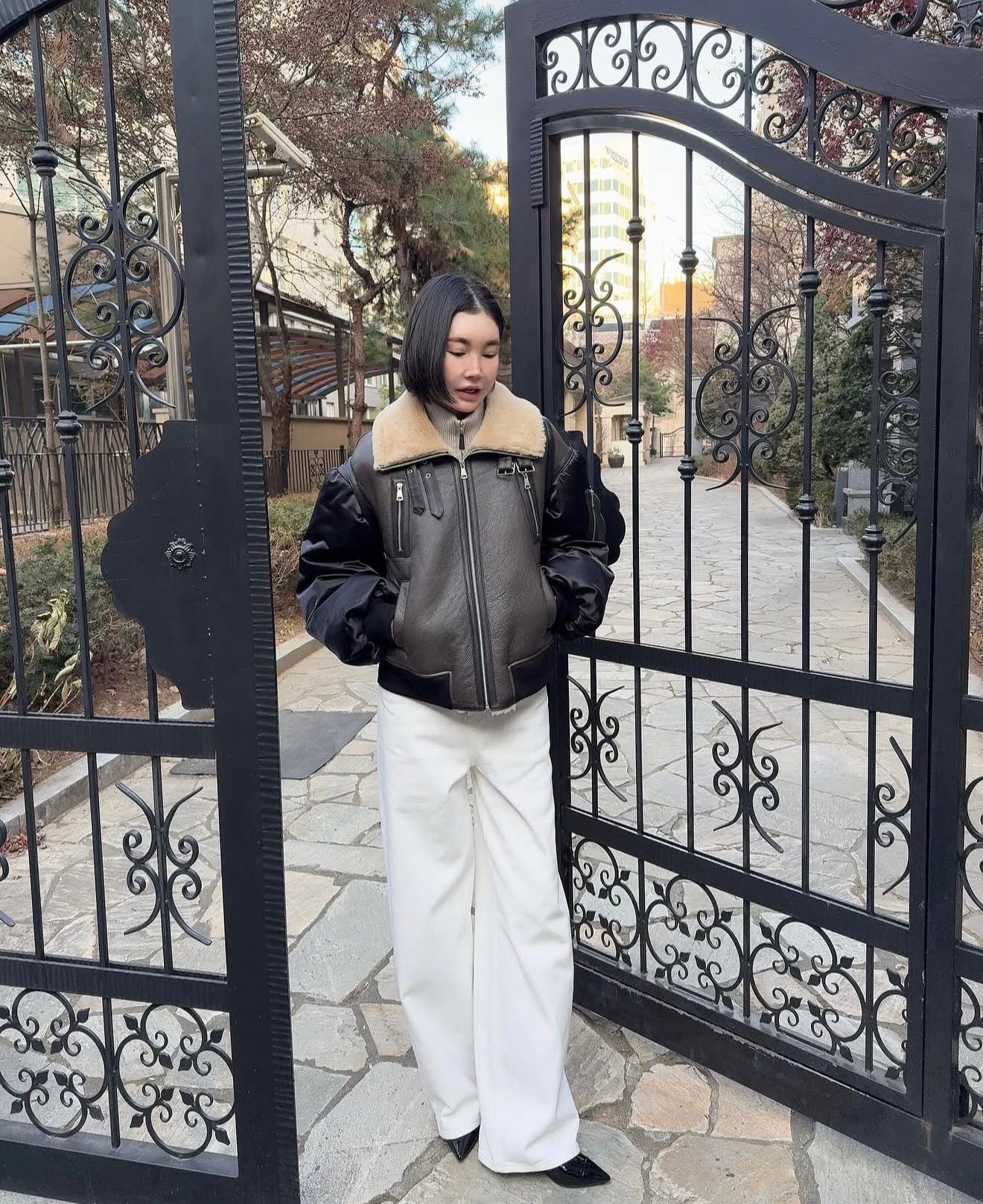 Luxe ivory denim jeans