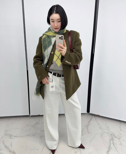 Luxe ivory denim jeans