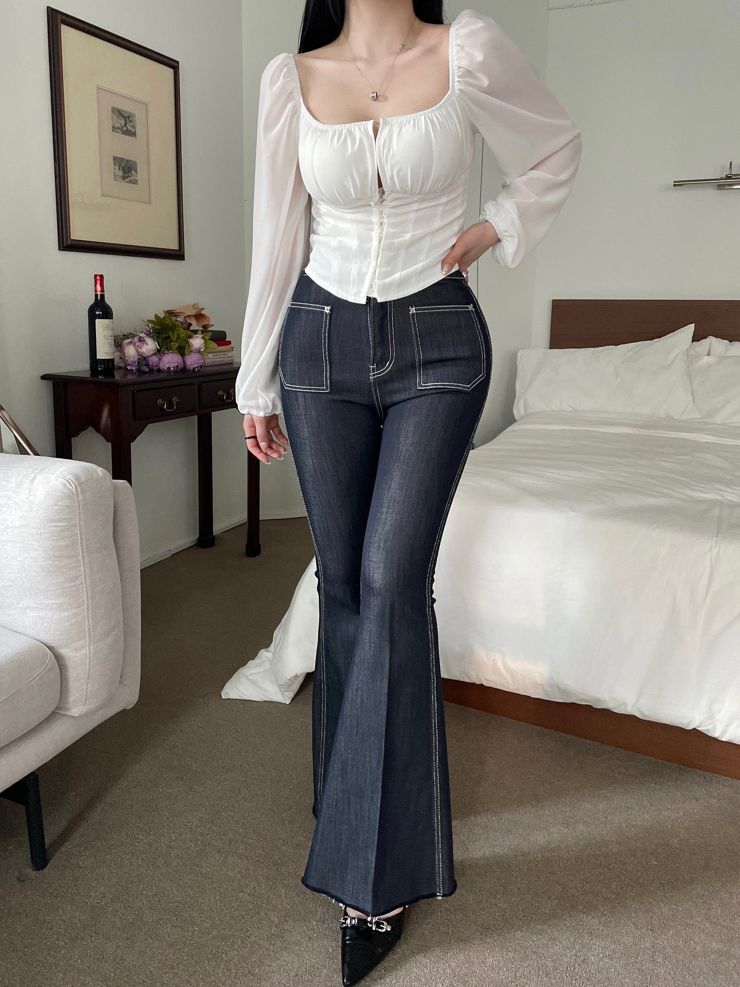 MS50921 Giselle puff bustier top