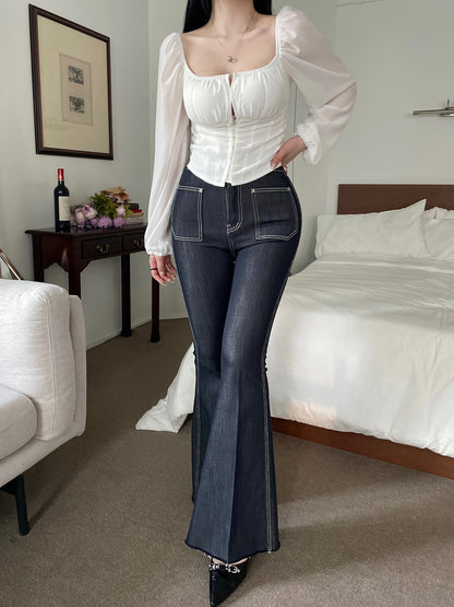 MS50921 Giselle puff bustier top