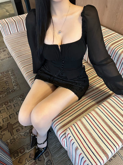 MS50921 Giselle puff bustier top