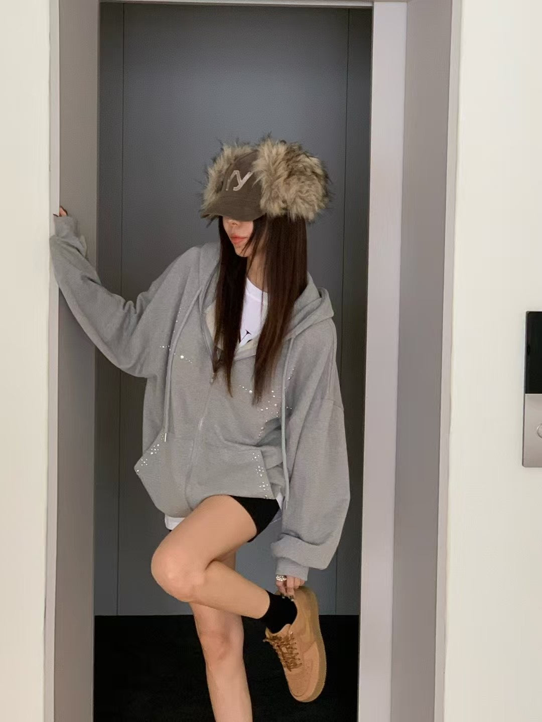 MS50930 Chrome boyfriend hoodie outer