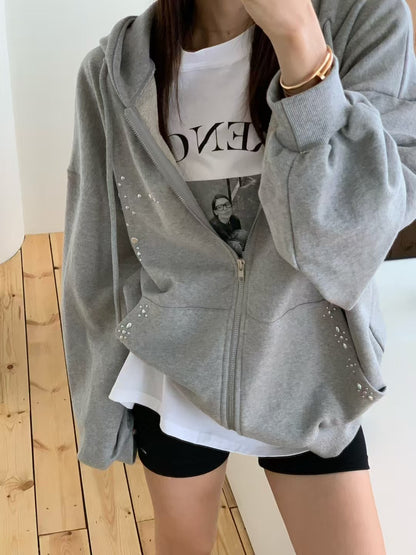 MS50930 Chrome boyfriend hoodie outer