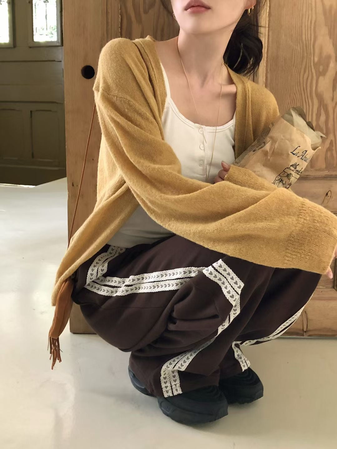 MS50935 Lazy knit cardigan