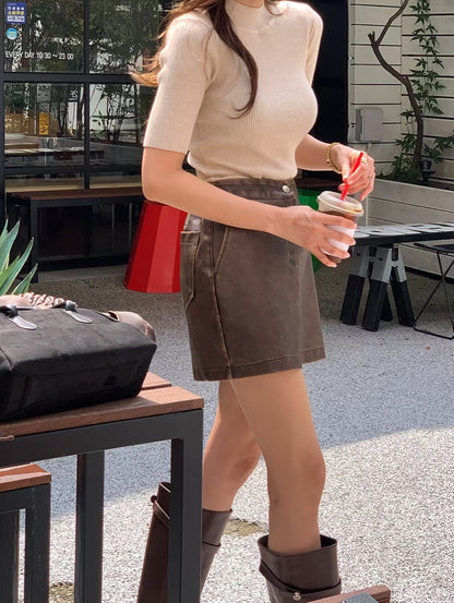 MS50940 Quinn leather skirt
