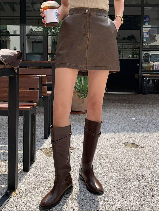 MS50940 Quinn leather skirt