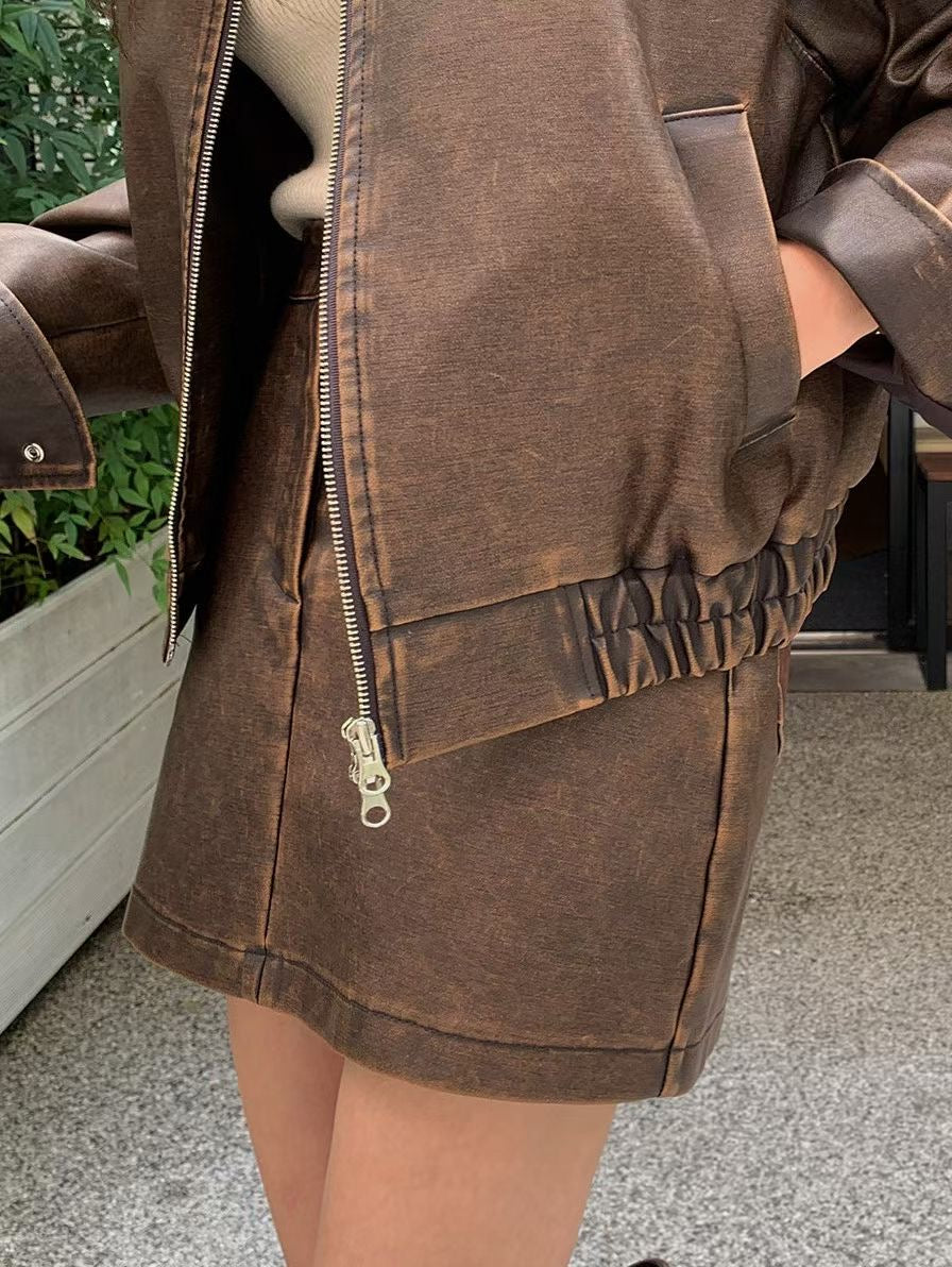 MS50940 Quinn leather skirt