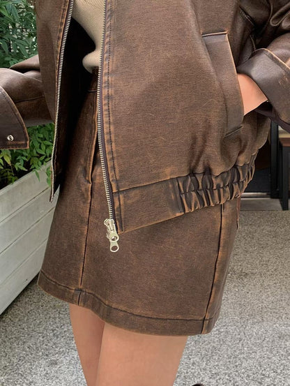 MS50940 Quinn leather skirt