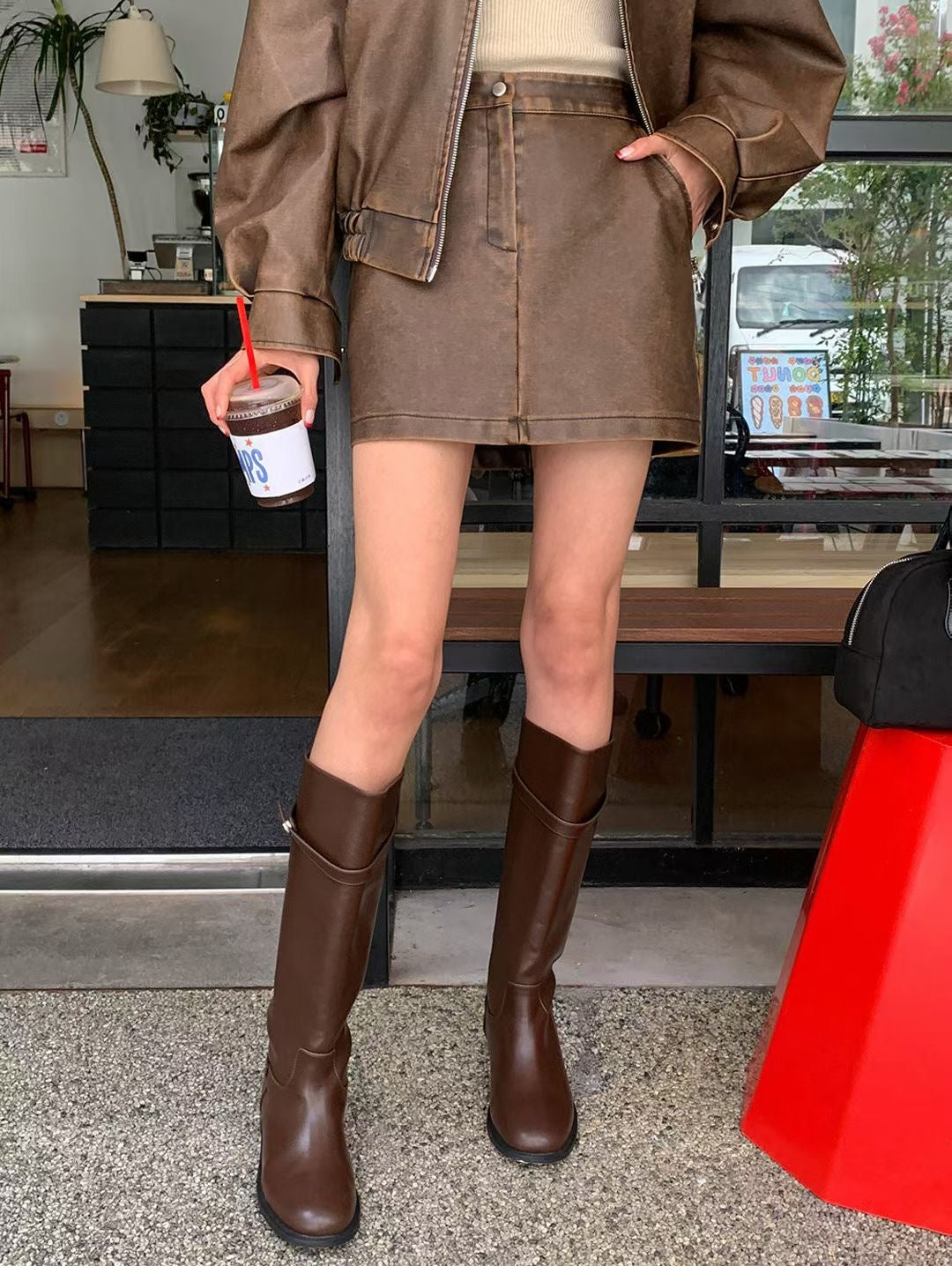 MS50940 Quinn leather skirt