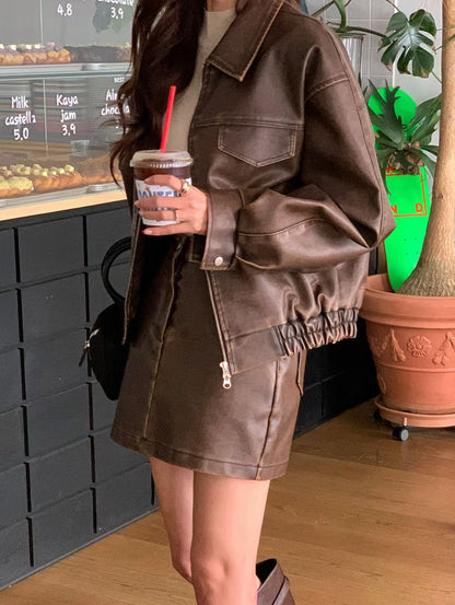 MS50940 Quinn leather skirt