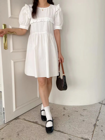 Puff ivory dress