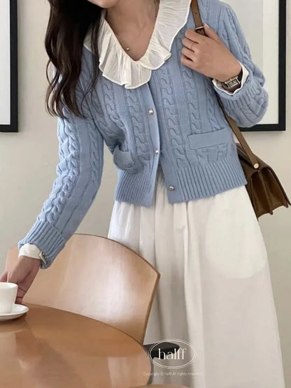 Twist knit cardigan