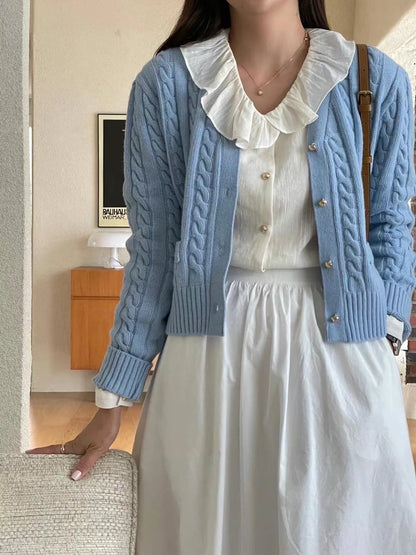 Twist knit cardigan