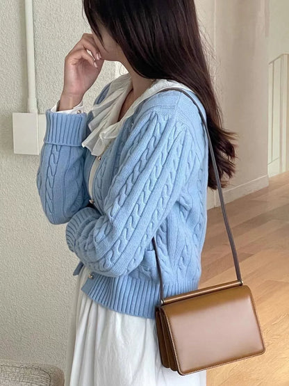 Twist knit cardigan