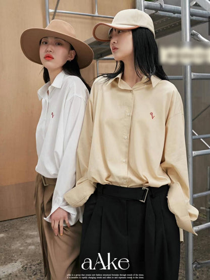 Designer logo loose blouse