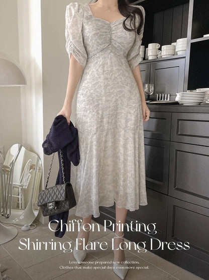 Chiffon printing dress