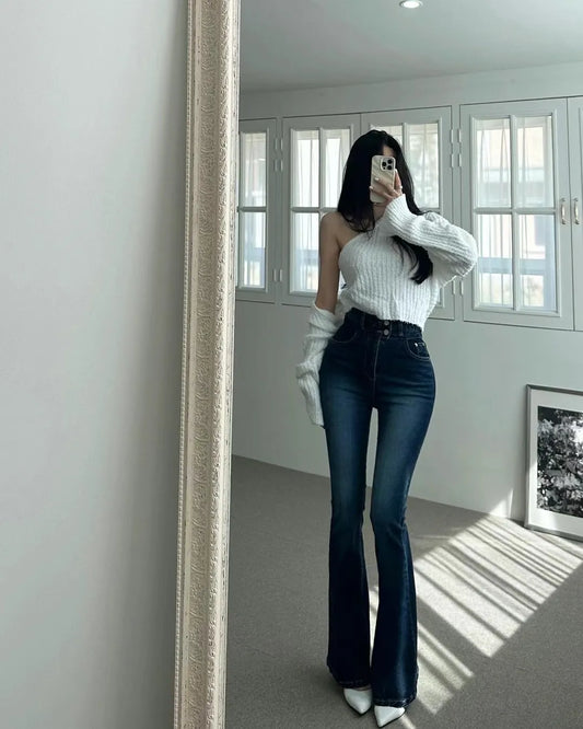Nymph boots cut jeans