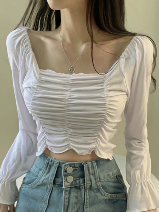 Violet princess puff top