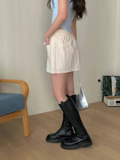 Cream nylon skirt