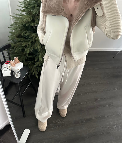 MS51121 Serene leather fur vest