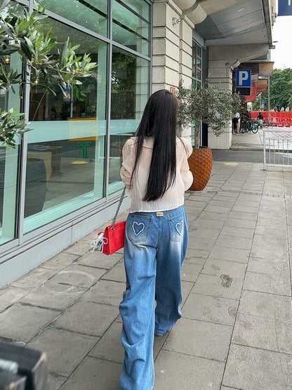MS50812 Heart shape denim pants