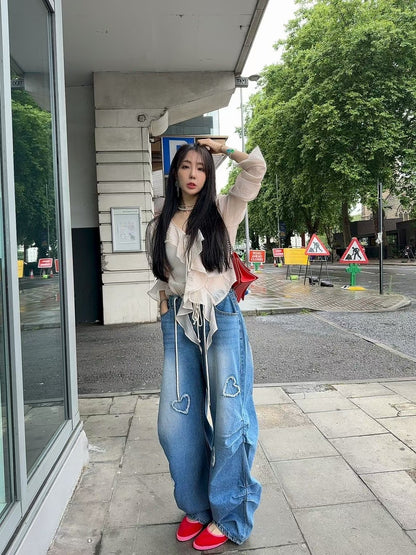 MS50812 Heart shape denim pants