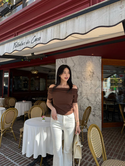 MS60608 Embroidery off shoulder top