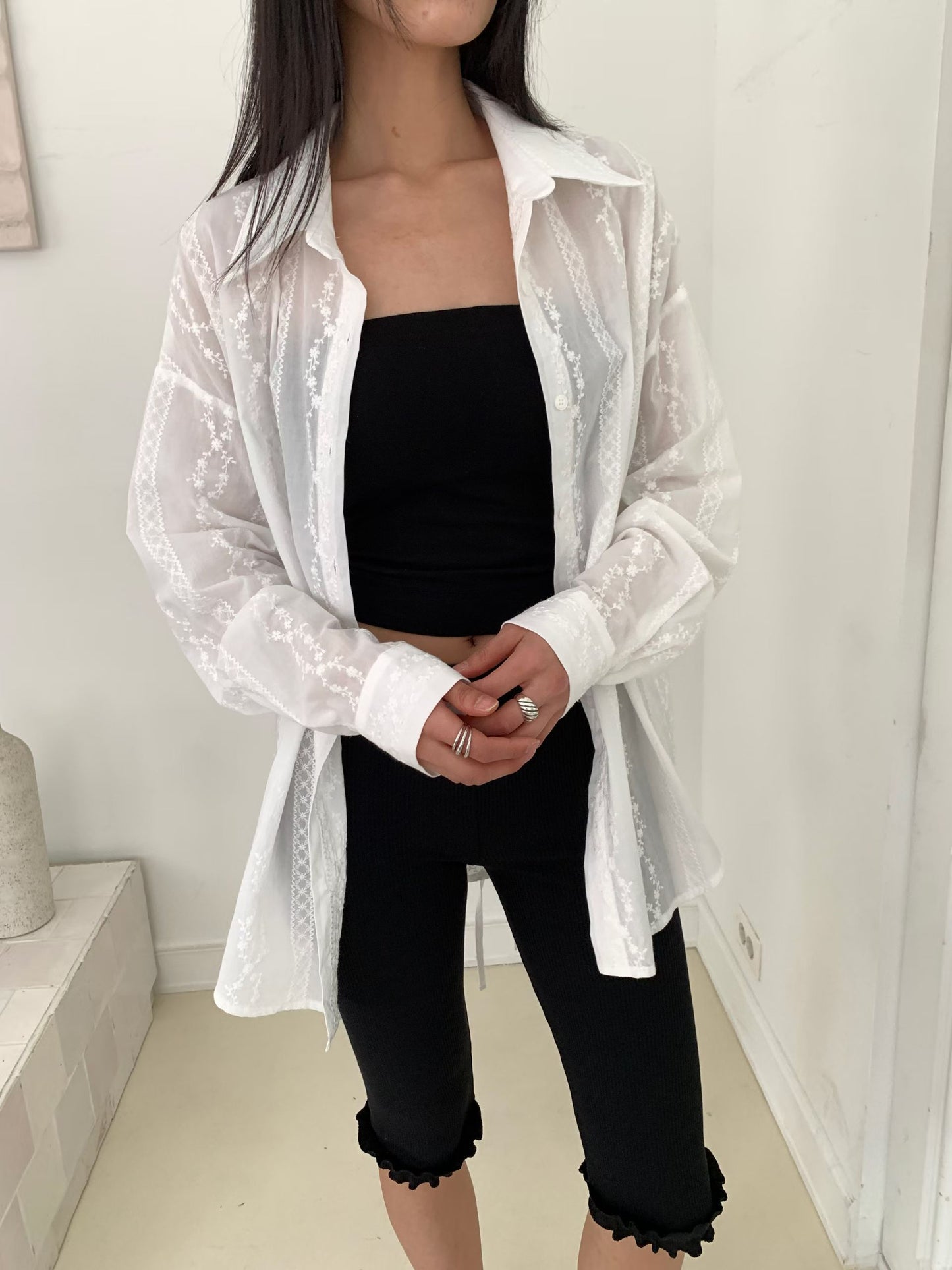 MS60403 Veil whisper tie back blouse