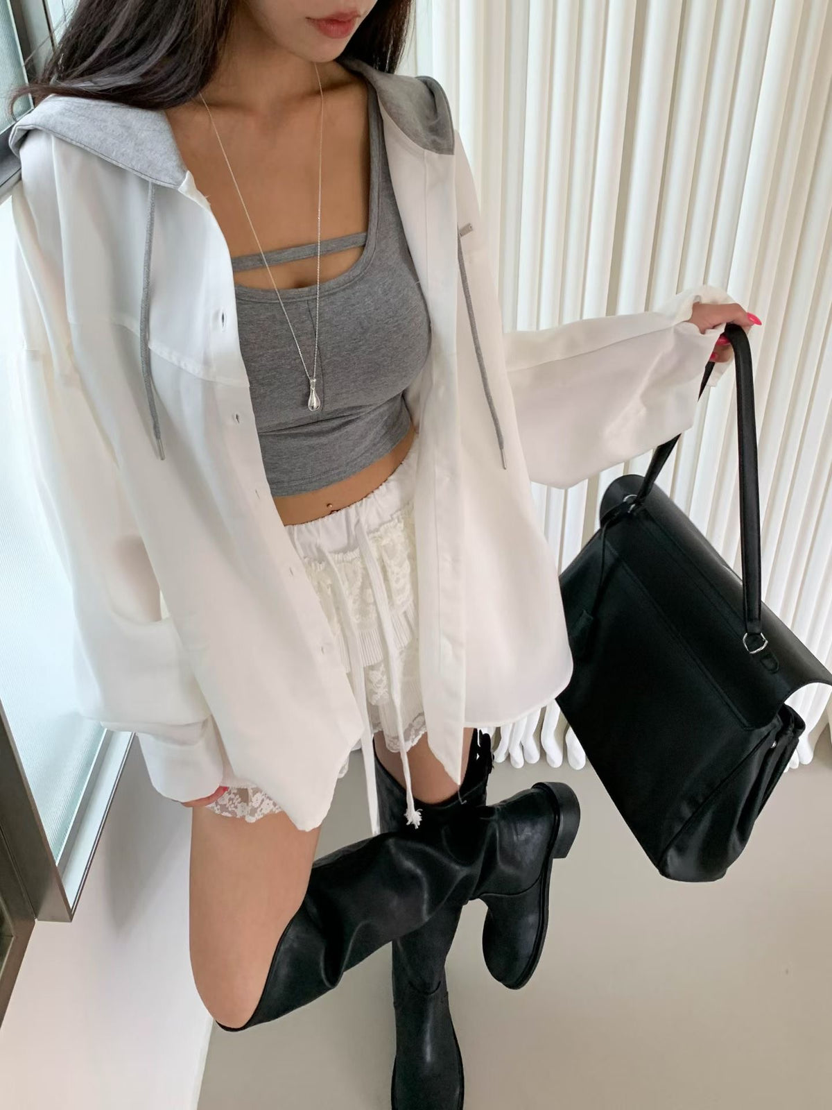 MS60822 Soft airy hoodie outer